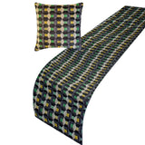 Green Patterns - Velvet Green Decorative Bed Runner and Cushion Cover