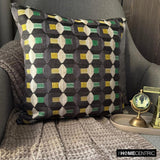 Green Patterns - Velvet Green Decorative Bed Runner and Cushion Cover