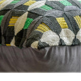 Green Patterns - Velvet Green Decorative Bed Runner and Cushion Cover