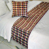 Orange Patterns Decorative Bed Runner and Cushion Cover