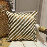 Unfolding Ivory Antique Gold - Ivory Art Silk Throw Pillow Cover