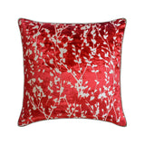 Cayenne Red Drops - Cayenne Red Burnout Velvet Decorative Euro Sham