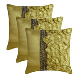 Diamonds And Ruffles - Green Satin Throw Cushion Cover