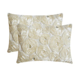 Ivory Paradise - Art Silk Ivory Decorative Lumbar Pillow Cover