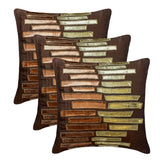Metallic Ladder - Brown Art Silk Throw Pillow Cover
