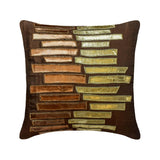 Metallic Ladder - Brown Art Silk Throw Pillow Cover