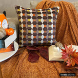 Orange Patterns - Velvet Orange Decorative Bed Runner and Cushion Cover