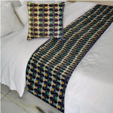 Green Patterns Decorative Bed Runner and Cushion Cover