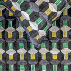 Green Patterns - Velvet Green Decorative Bed Runner and Cushion Cover