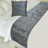 Sapphire Mirage Decorative Bed Runner and Cushion Cover