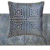 Sapphire Mirage - Velvet Blue Decorative Bed Runner and Cushion Cover
