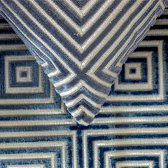 Sapphire Mirage - Velvet Blue Decorative Bed Runner and Cushion Cover