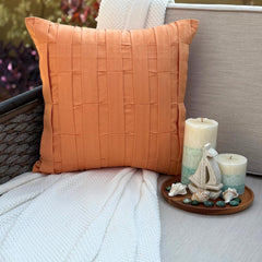 Orange Love Tune - Orange Faux Suede Throw Pillow Cover