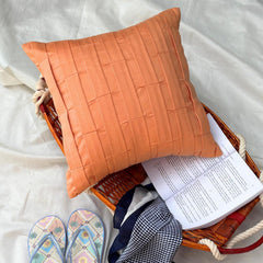 Orange Love Tune - Orange Faux Suede Throw Pillow Cover