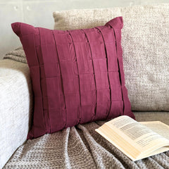 Deep Burgundy Love Tune - Burgundy Suede Throw Pillow Cover