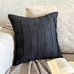 Black Love Tune - Black Suede Throw Pillow Cover
