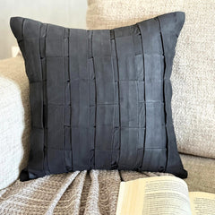 Black Love Tune - Black Suede Throw Pillow Cover