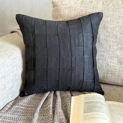 Black Love Tune - Black Suede Throw Pillow Cover