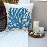 Seaweed Breeze - Blue Linen Throw Cushion Cover