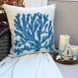 Seaweed Breeze - Blue Linen Throw Cushion Cover