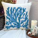 Seaweed Breeze - Blue Linen Throw Cushion Cover