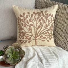 The Gold Tree - Gold Art Silk Decorative Euro Sham