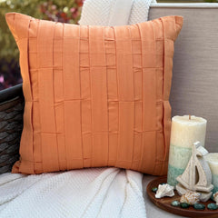 Orange Love Tune - Orange Faux Suede Throw Pillow Cover