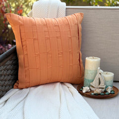 Orange Love Tune - Orange Faux Suede Throw Pillow Cover