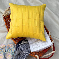 Yellow Love Tune - Yellow Suede Throw Pillow Cover