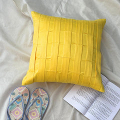 Yellow Love Tune - Yellow Suede Throw Pillow Cover
