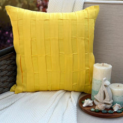 Yellow Love Tune - Yellow Suede Throw Pillow Cover