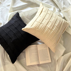 Black Love Tune - Black Suede Throw Pillow Cover