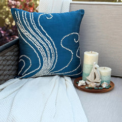 Undersea Magic - Blue Art Silk Throw Pillow Cover