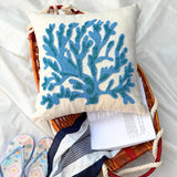 Seaweed Breeze - Blue Linen Throw Cushion Cover
