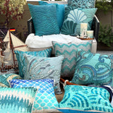 Melting Aquas - Blue Art Silk Throw Pillow Cover