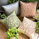 Green Tree - Green Art Silk Throw Pillow Cover