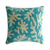 Aquamarine Corals - Blue Art Silk Decorative Euro Sham