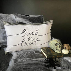 Black & White Jacquard Decorative Lumbar Pillow Cover - Trick Or Treat