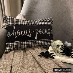 Black & White Cotton Black Home Decor Lumbar Pillow Cover - Hocus Pocu