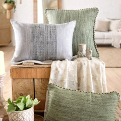 Sage Green Linen Lumbar Cushion Cover - June Sage