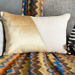 Velutinous Beige Lumbar Pillow Cover