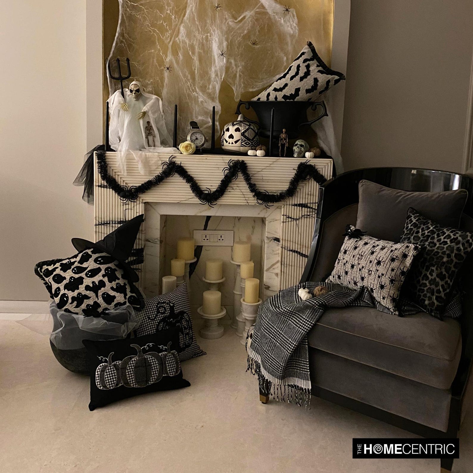 Webbed Spiders Lumbar Cushion Cover