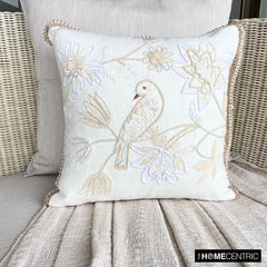 Ava White - White Cotton Linen Throw Cushion Cover