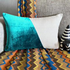 Velutinous Teal Lumbar Pillow Cover