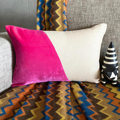 Velutinous Fuchsia Lumbar Pillow Cover