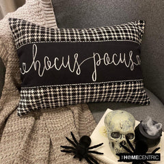 Black & White Cotton Black Home Decor Lumbar Pillow Cover - Hocus Pocu