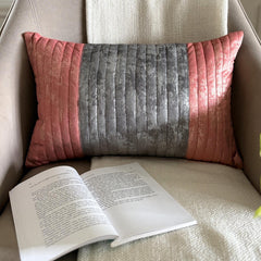 Peach Path Lumbar Pillow Cover