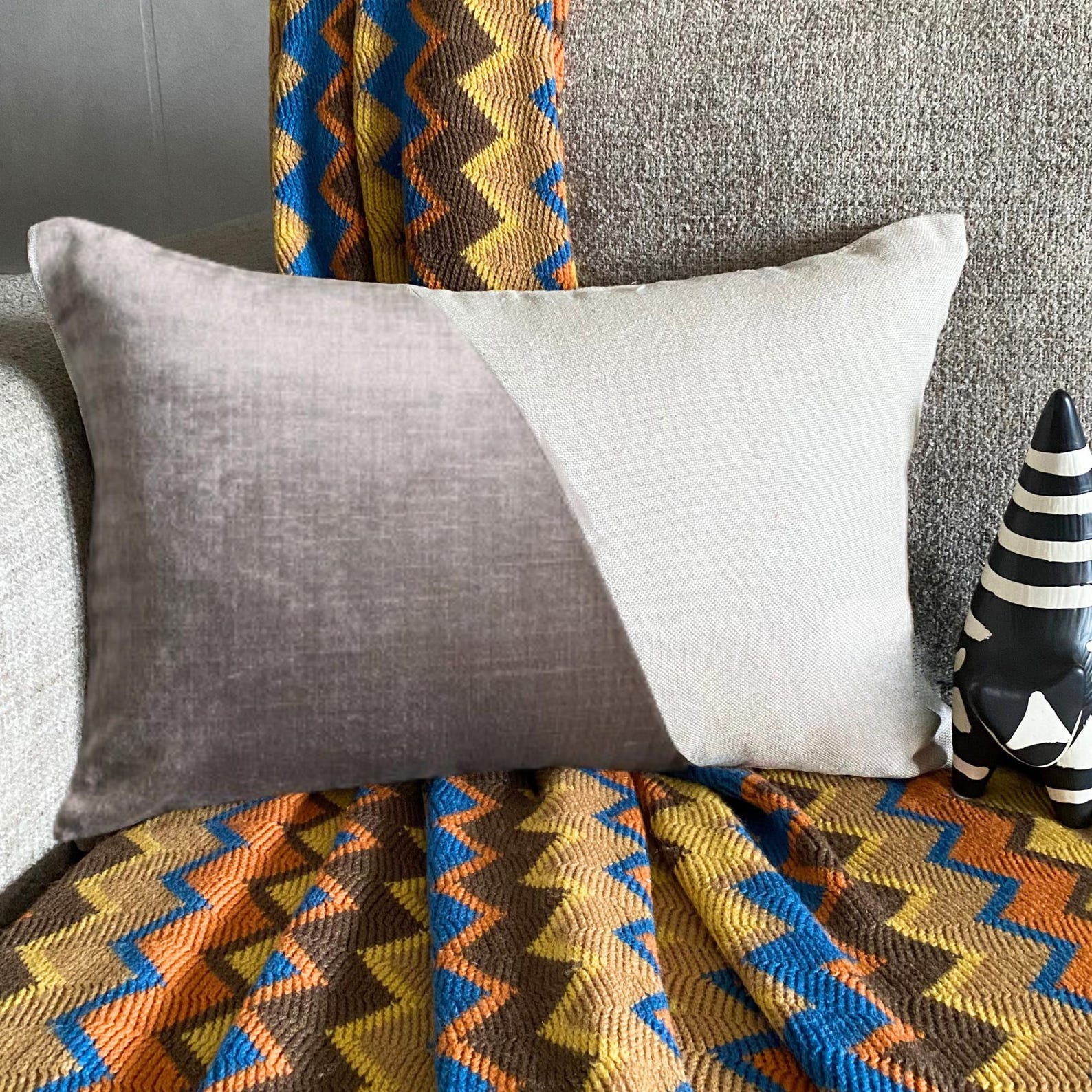 Velutinous Taupe Lumbar Pillow Cover