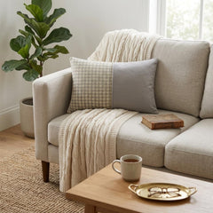 Gray Linen Lumbar Cushion Cover - Gray Terra Hound