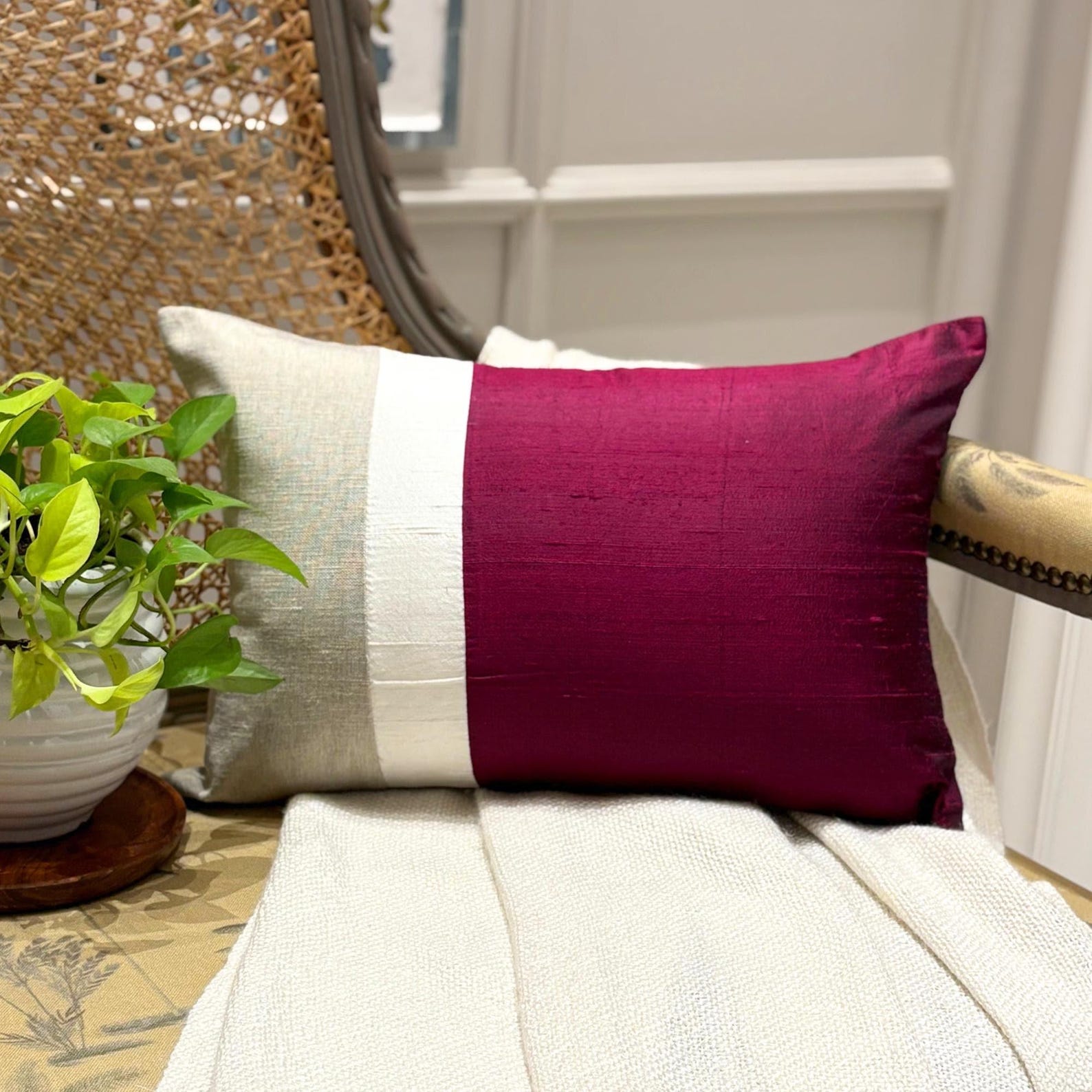 Berry Silk Essence Lumbar Cushion Cover